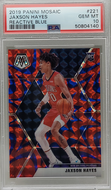 2019 Panini Mosaic Jaxson Hayes Rookie Reactive Blue PSA 10 