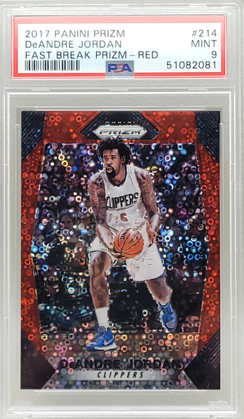 2017 Panini Prizm DeAndre Jordan Fast Break Prizm-Red PSA 9