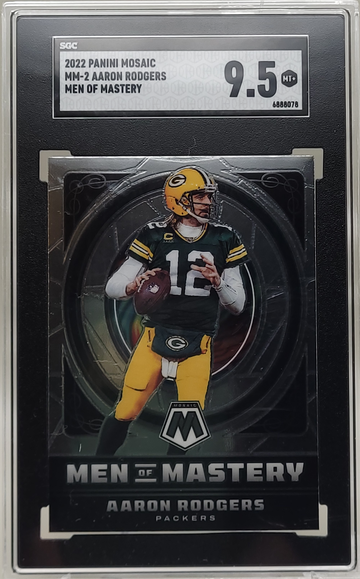 2022 Panini Mosaic Aaron Rodgers Men of Mastery SGC 9.5