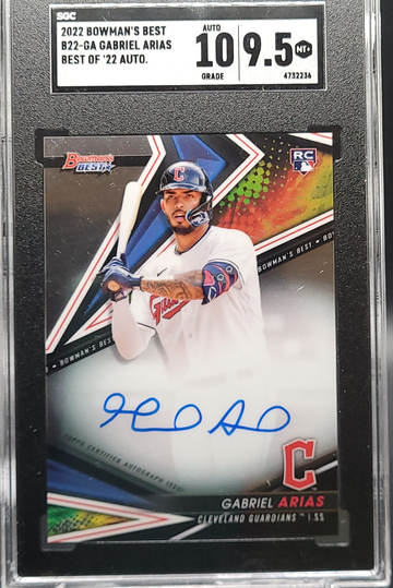 2022 bowmans best Gabriel arias best of '22 rookie auto SGC 9.5 Cleveland guardians