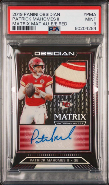 2019 PANINI OBSIDIAN PATRICK MAHOMES - MATRIX MATERIAL AUTOS.  /3