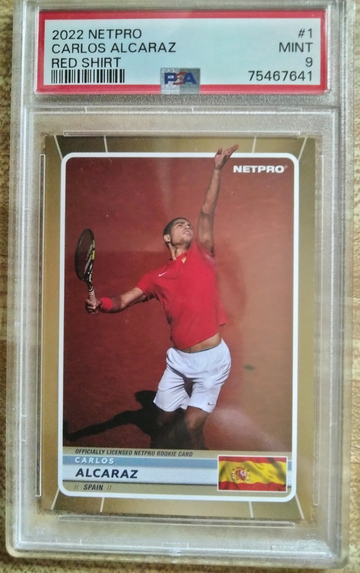 2022 NetPro CARLOS ALCARAZ #1 Red Shirt Rookie RC /2000 PSA 9