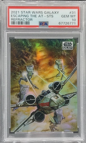 2021 Star Wars Galaxy Refractor #31 Escaping The At-STS