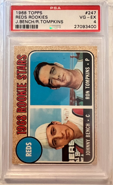 1968 Topps Reds Rookies Johnny Bench/Ron Tompkins PSA 4