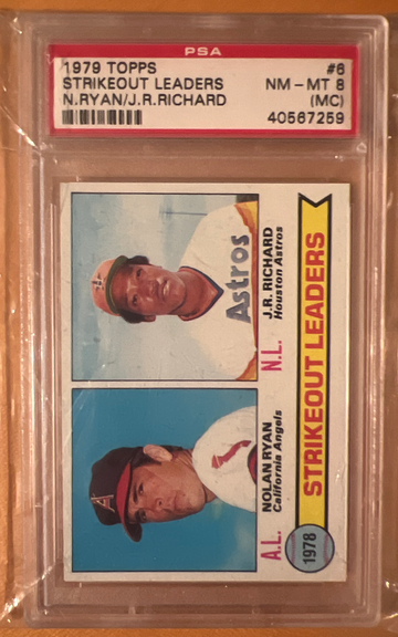 1979 Topps Strikeout Leaders Nolan Ryan/J.R. Richard #6 PSA 8 (MC)