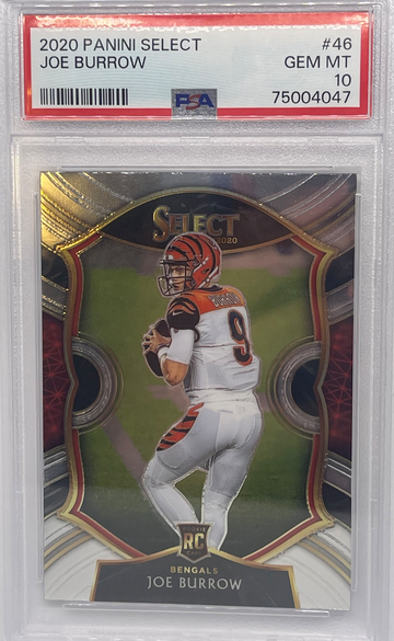 2020 Panini Select Joe Burrow RC Rookie Concourse Bengals #46 PSA 10