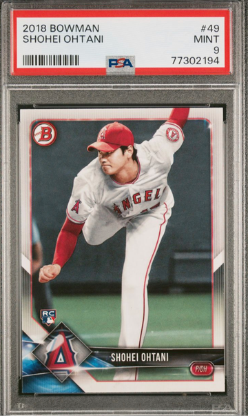 2018 Bowman Baseball Shohei Ohtani Rookie Card RC Pitching # 49 PSA 9 Los Angeles Angels