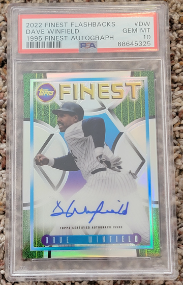 2022 Finest Flashbacks Dave Winfield 1995 Finest Autograph PSA 10