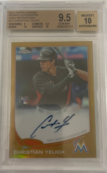 2013 Topps Chrome Christian Yelich Gold Auto /50 BGS 9.5/10