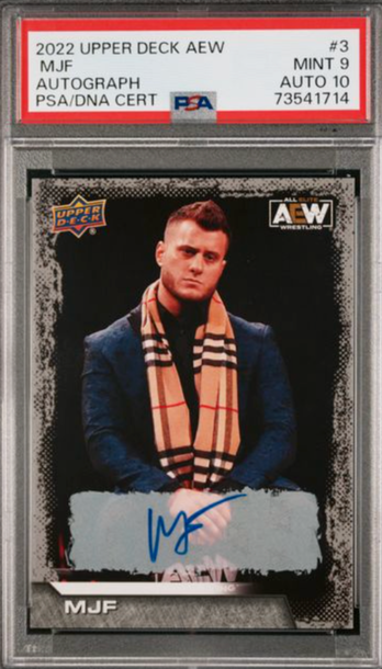 MJF 2022 Upper Deck AEW #3 Autograph PSA 9 Mint Auto 10