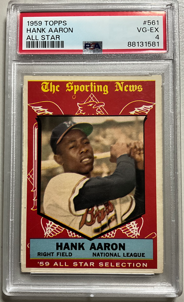 1959 TOPPS #561HANK AARON ALL STAR VG-EX PSA 4