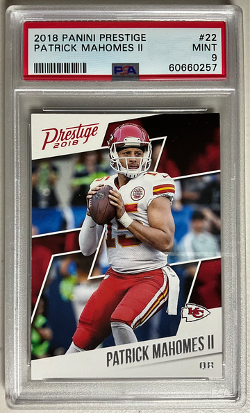 2018 PANINI PRESTIGE #22 PATRICK MAHOMES II MINT PSA 9