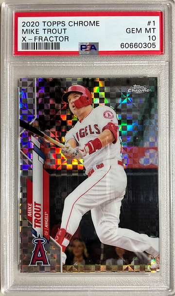 2020 TOPPS CHROME #1 X-FRACTOR #1 MIKE TROUT GEM MINT PSA 10