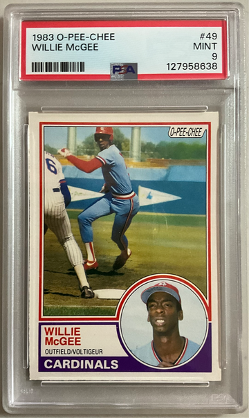 1983 O-PEE-CHEE #49 WILLIE McGEE RC PSA 9 MINT