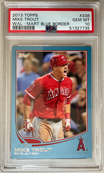 2013 TOPPS #338 MIKE TROUT GEM MINT WAL-MART BLUE BORDER