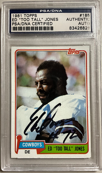 1981 TOPPS #185 ED ”TOO TALL” JONES AUTHENTIC PSA/DNA CERTIFIED AUTO