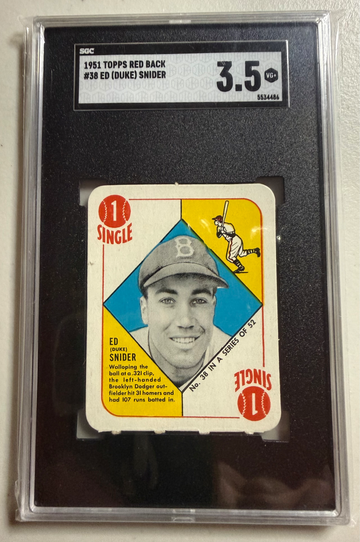 1951 Topps Red Back Duke Snider #38 VG+