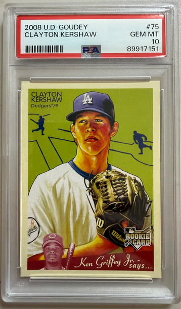 2008 UPPER DECK GOUDEY #75 CLAYTON KERSHAW RC GEM MINT