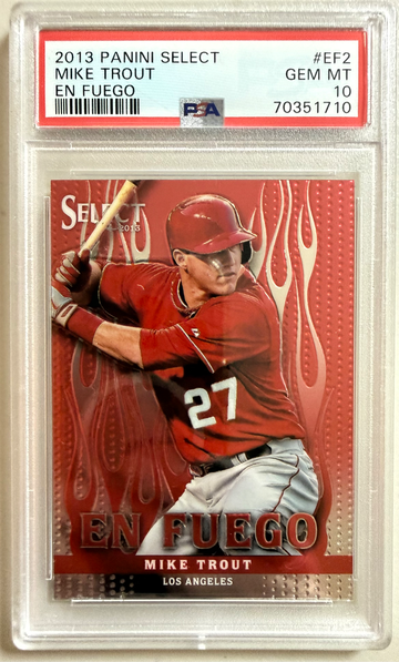 2013 PANINI SELECT #EF2 MIKE TROUT EN FUEGO GEM MINT