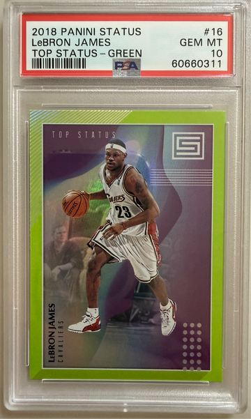 2018 PANINI STATUS #16 LeBRON JAMES TOP STATUS-GREEN GRM MINT