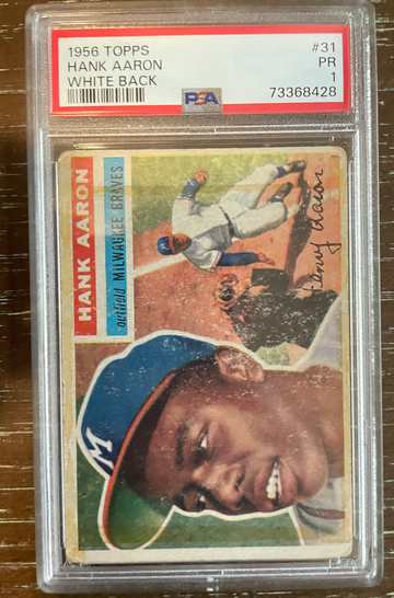 1956 Topps Hank Aaron #31 White Back PSA 1