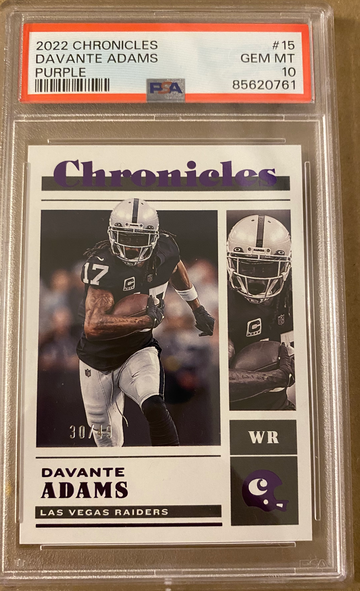 2022 Panini Chronicles Davante Adams Purple Parallel PSA 10 Gem Mint 