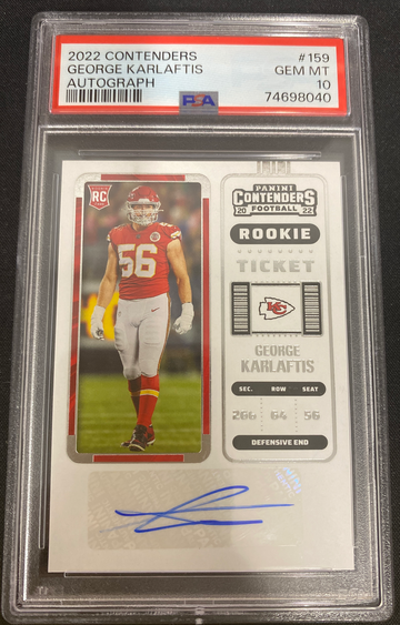 2022 Contenders George Karlaftis Rookie Ticket Auto PSA 10