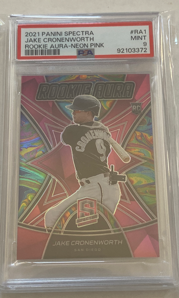 2021 Spectra Jake Cronenworth Rookie Neon Pink Prizm Die-Cut   PSA 9