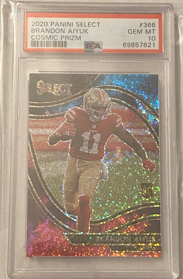 2020 Select Brandon Aiyuk Rookie Field Level Cosmic Prizm   Sp   PSA 10     
