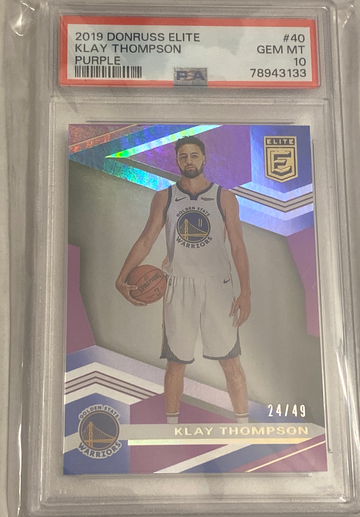 2019-20 Donruss Elite Klay Thompson Purple Parallel  PSA 10   