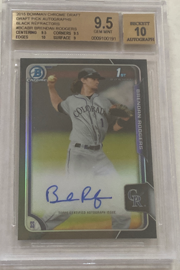 2015 Bowman Chrome Brendan Rodgers 1st Bowman On Card Auto Black BGS 9.5  