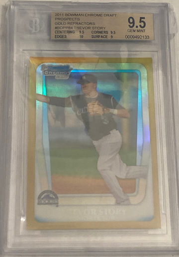 2011 Bowman Chrome Trevor Story 1st Bowman Gold Refractor    BGS 9.5
