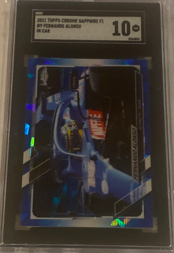 2021 Topps Chrome Sapphire F1 Fernando Alonso Image Variation  Sp   SGC 10