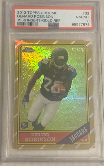 2013 Topps Chrome Denard Robinson Rookie 1986 Retro Gold Refractor  PSA 8