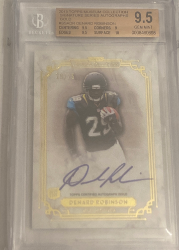 2013 Museum Collection Denard Robinson Rookie On Card Auto Gold  BGS 9.5