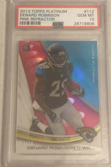 2013 Topps Platinum Denard Robinson Rookie Pink Refractor  PSA 10  