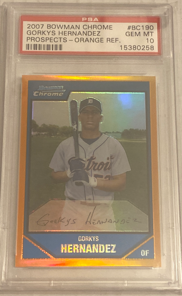 2007 Bowman Chrome Gorkys Hernandez Prospect  Orange Refractor   PSA 10