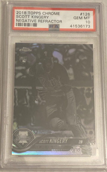 2018 Topps Chrome Scott Kingery Rookie Negative Refractor  PSA 10 