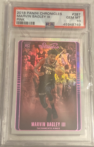 2018-19 Panini Chronicles Studio Marvin Bagley III Rookie Pink Parallel PSA 10