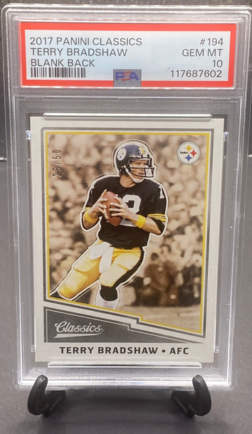 2017 Panini Classics Terry Bradshaw Blank Back Parallel     PSA 10   