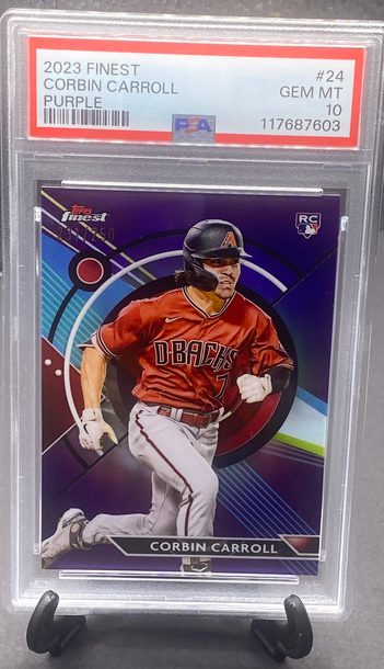 2023 Topps Finest Corbin Carroll Rookie Purple Refractor   PSA 10