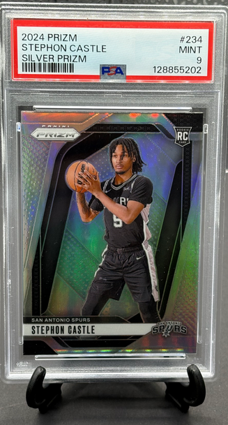 2024-25 Prizm Stephon Castle Rookie Silver Prizm   PSA 9