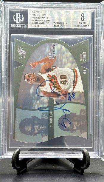 1997 Upper Deck SPx Shawn Kemp Promotion On Card Auto Autograph   BGS 8