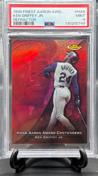 1999 Topps Finest Ken Griffey Jr. Hank Aaron Award Contenders Refractor    PSA 9