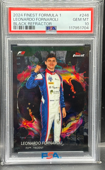 2024 Topps Finest F1 Leonardo Fornaroli Black Refractor   PSA 10   