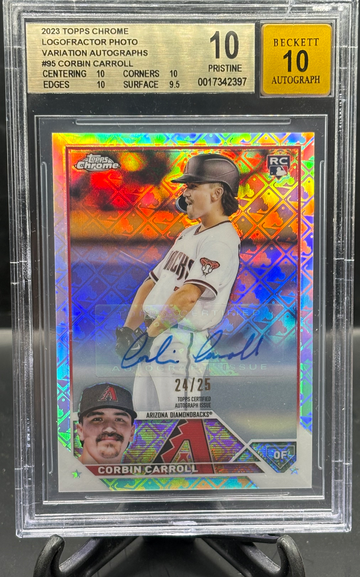 2023 Topps Chrome LogoFractor Corbin Carroll Rookie Auto Variation BGS 10