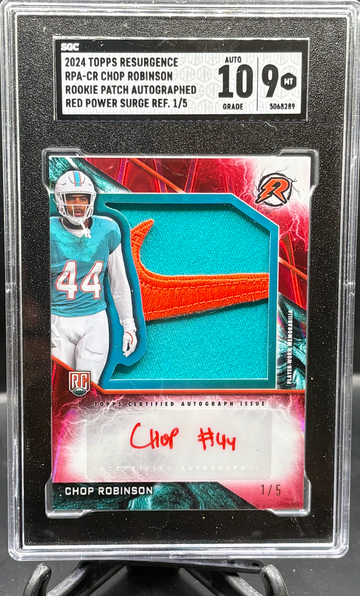 2024 Topps Resurgence Chop Robinson Rookie Auto Nike Swoosh Tag  SGC 9