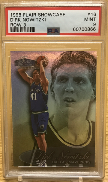 1998 Flair Showcase ROW 3 Dirk Nowitzki RC PSA 9 MINT HOF Rookie #16