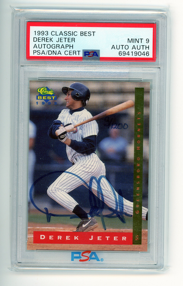 1993 Classic Best Derek Jeter Autograph PSA Mint 9 