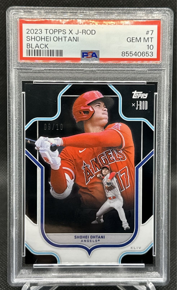 2023 Topps X J-Rod Show Out Collection Shohei Ohtani Black Foil 9/10 PSA 10